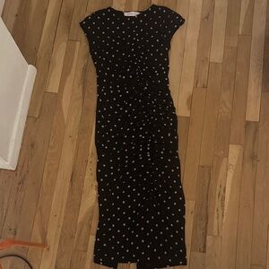 Elegant Black Polka Dot Dress